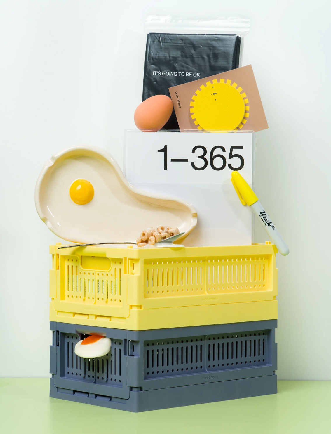 ארגז אחסון מתקפל Mini Lemon Cream