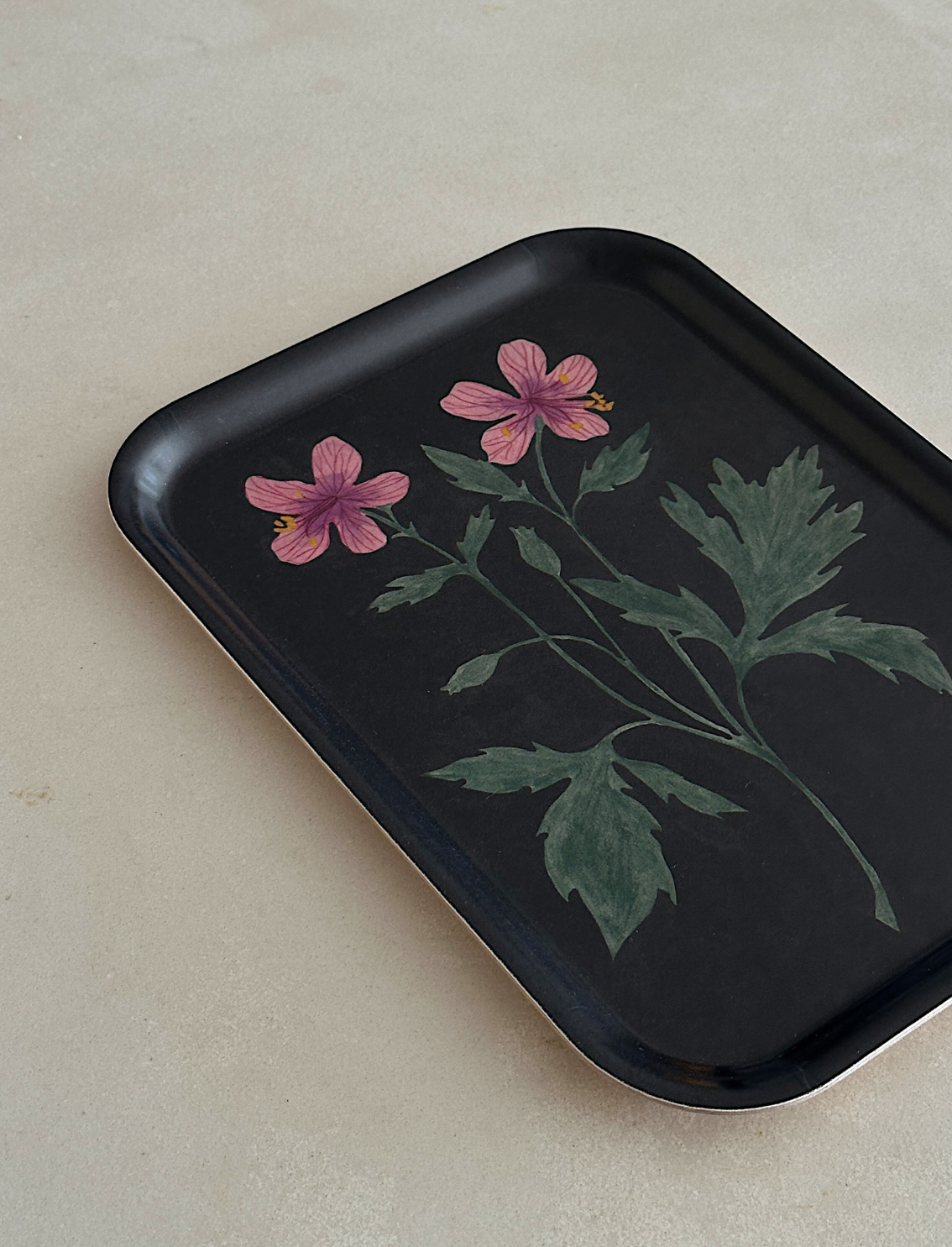 מגש עץ מלבני Geranium