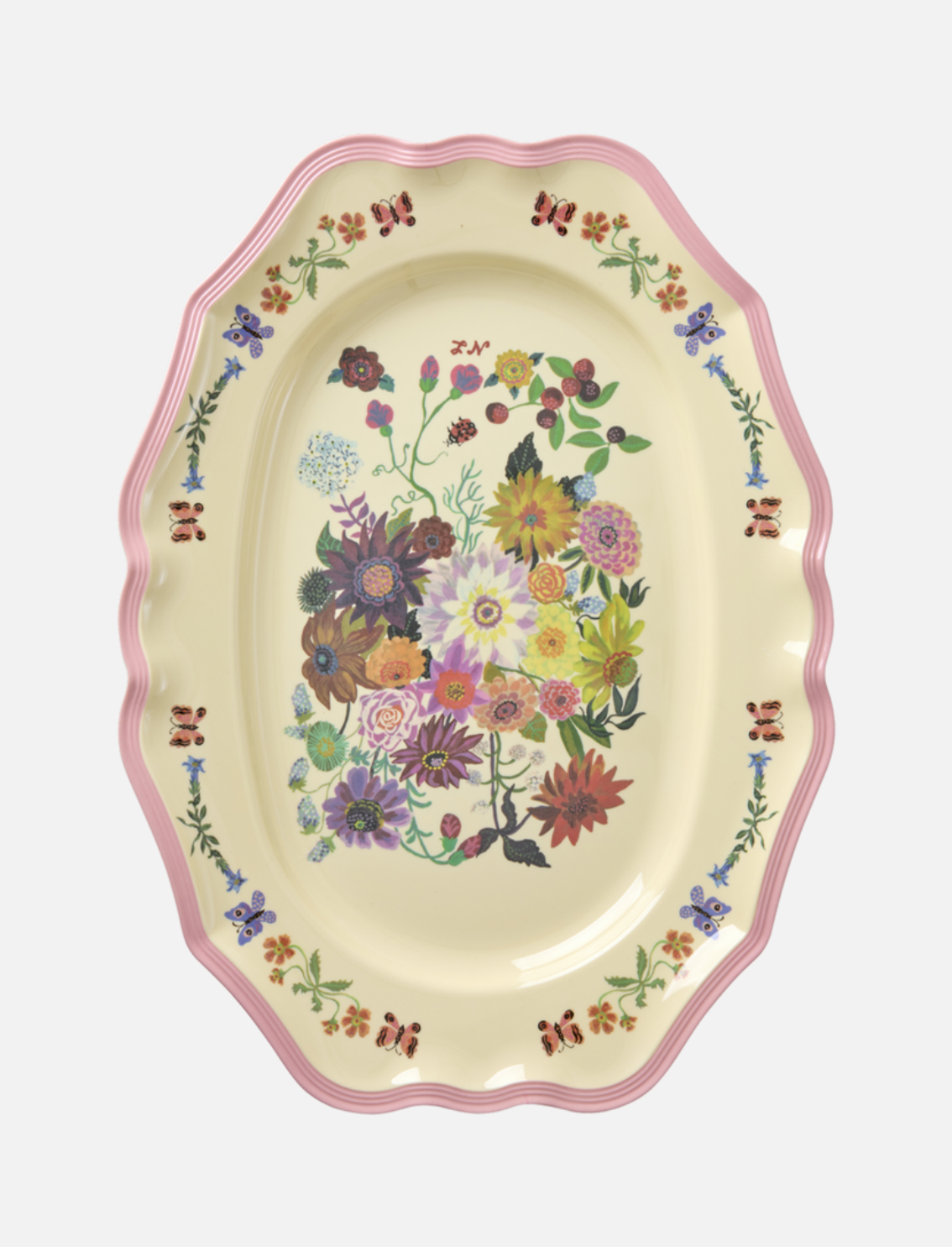צלחת הגשה מלמין Vintage Flowers