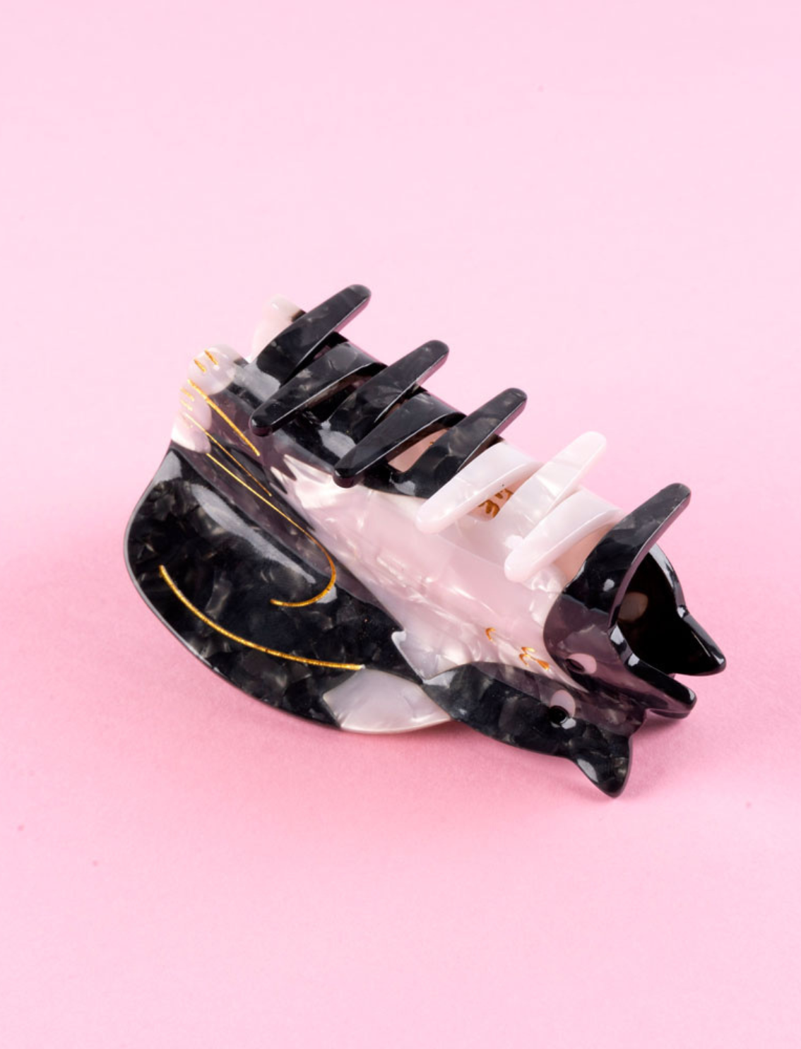 קליפס לשיער Black & White Cat