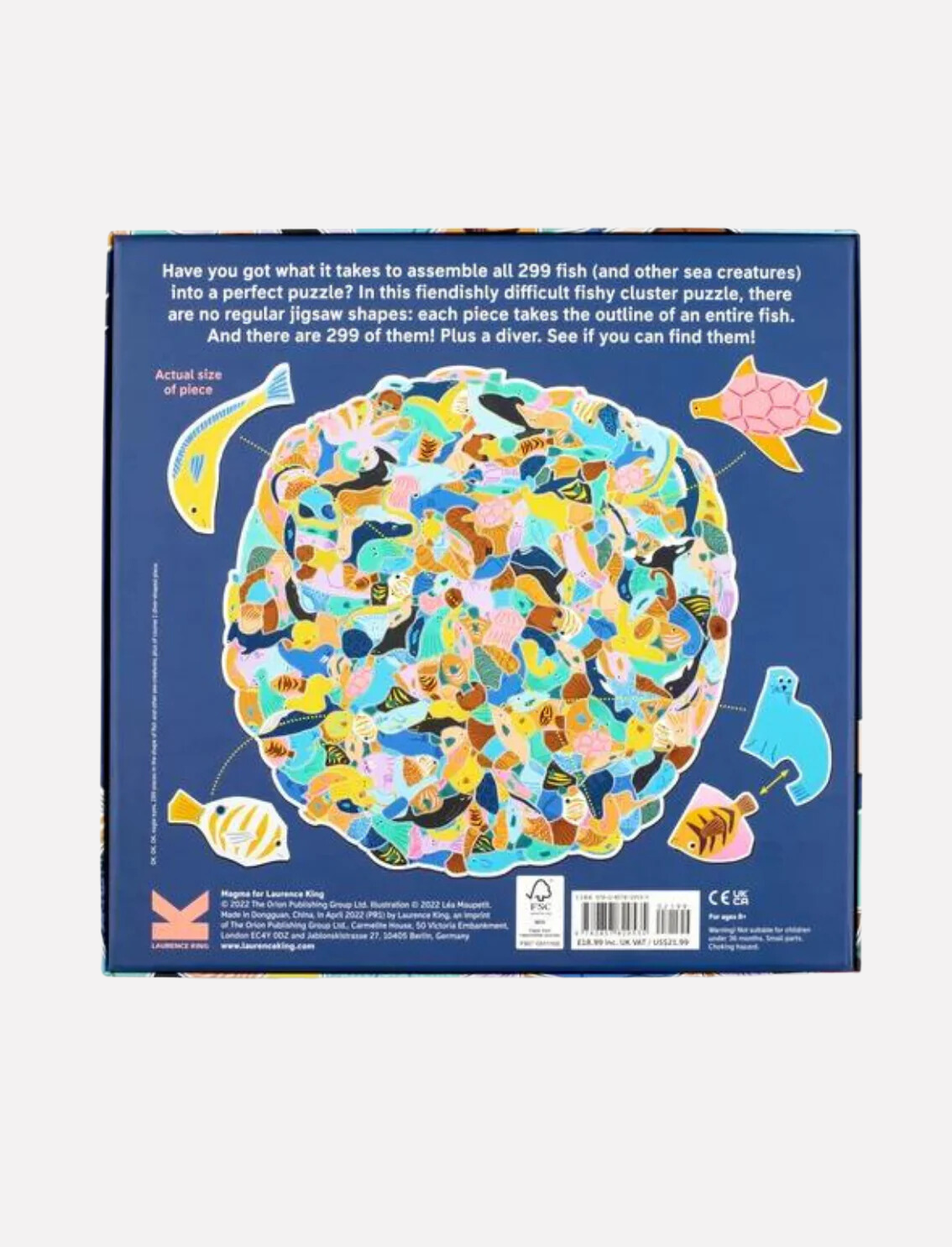 פאזל עגול 300 חלקים - 299 דגים וצוללן אחד