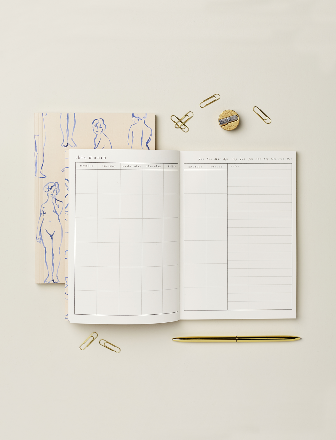 פלאנר שבועי Blue Nudes A5