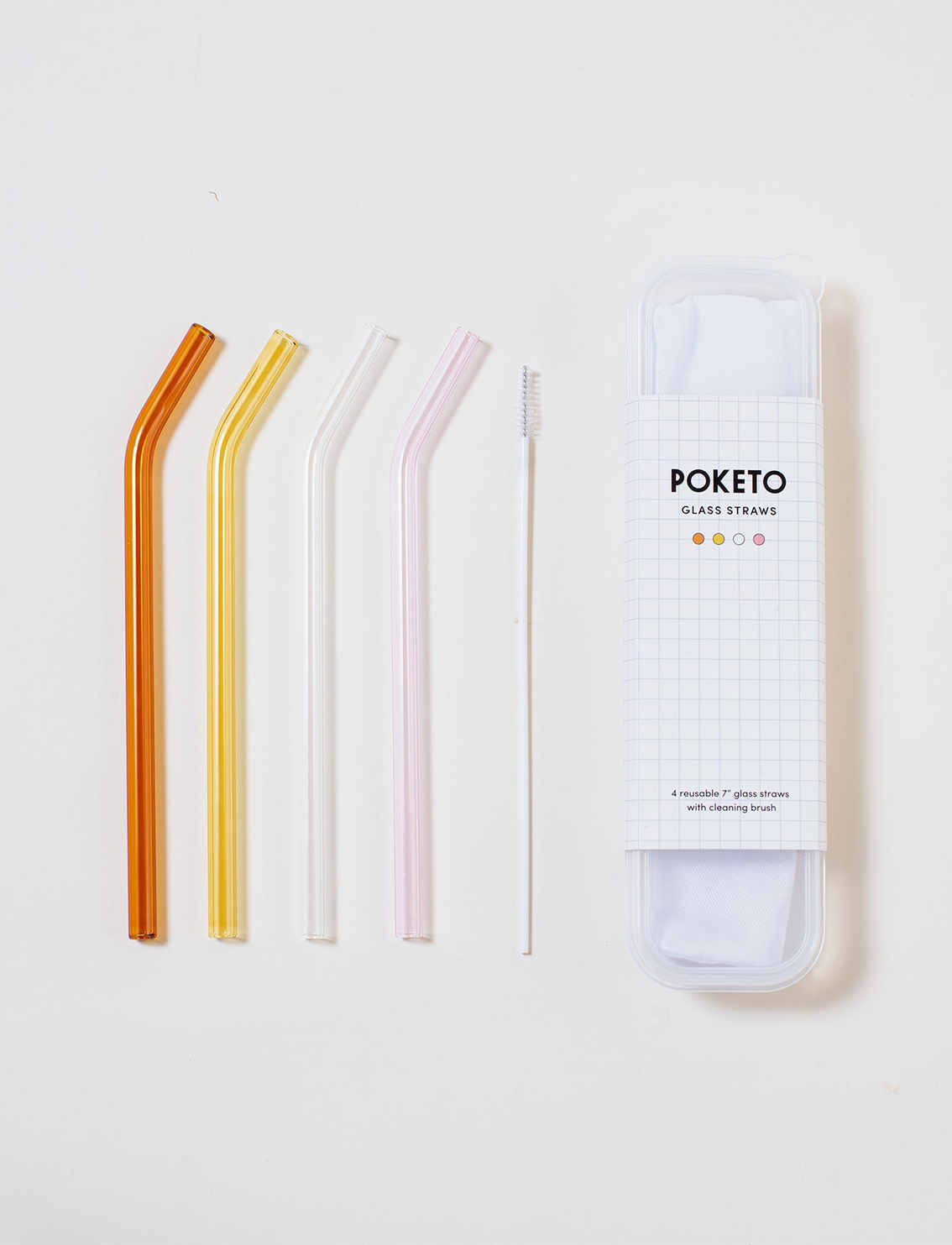 סט 4 Glass Straws
