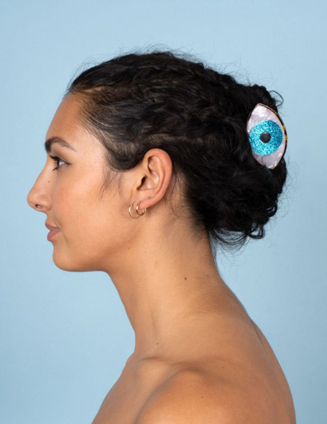 קליפס לשיער Glittery Blue Eye