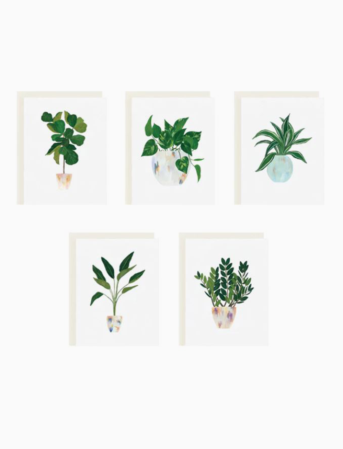סט 5 גלויות ומעטפות HOUSE PLANTS