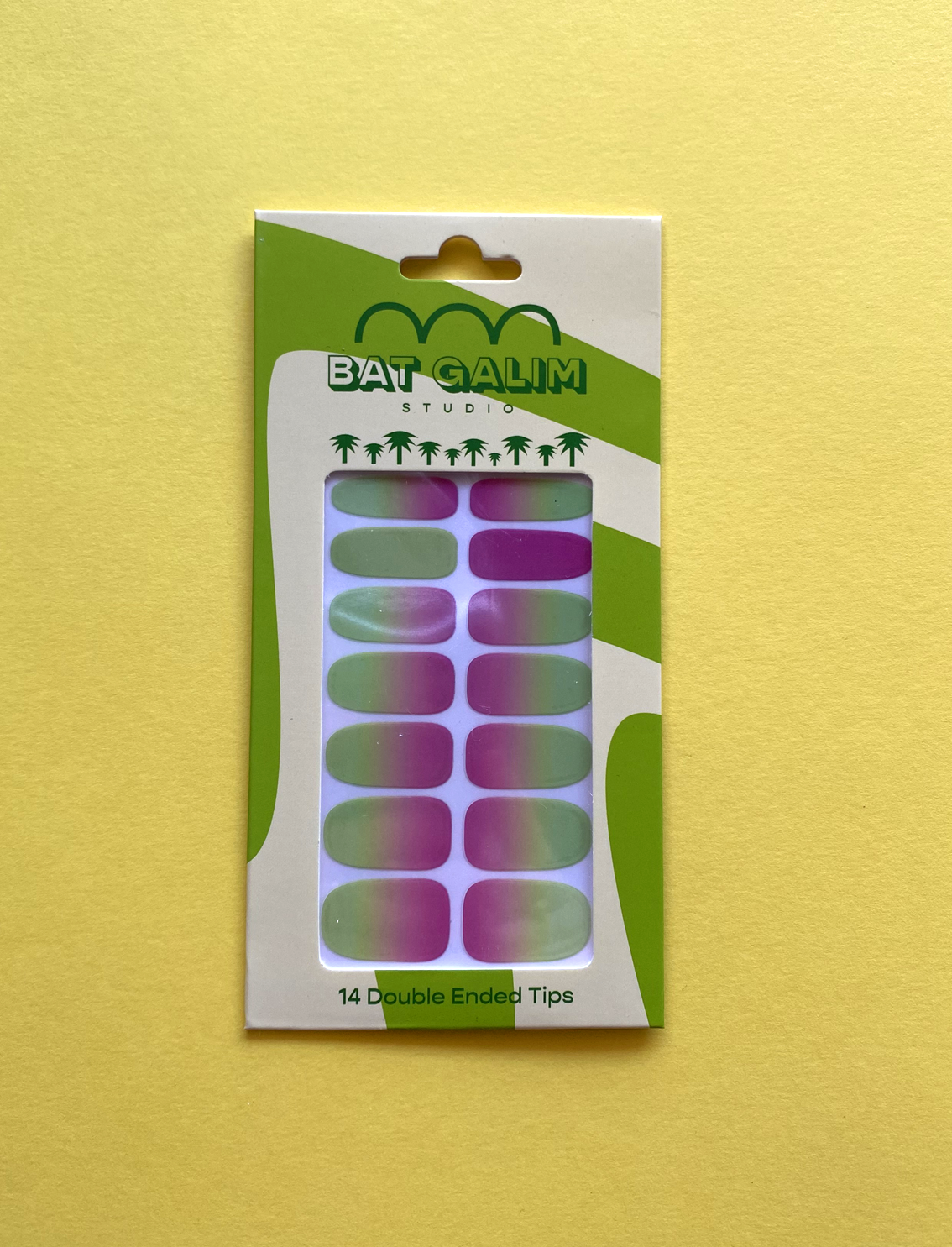 מדבקות לציפורניים Purple&Green Gradient