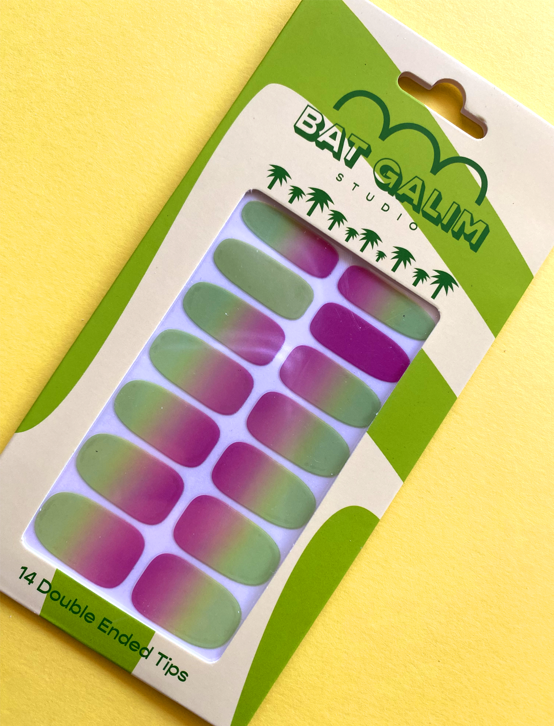 מדבקות לציפורניים Purple&Green Gradient