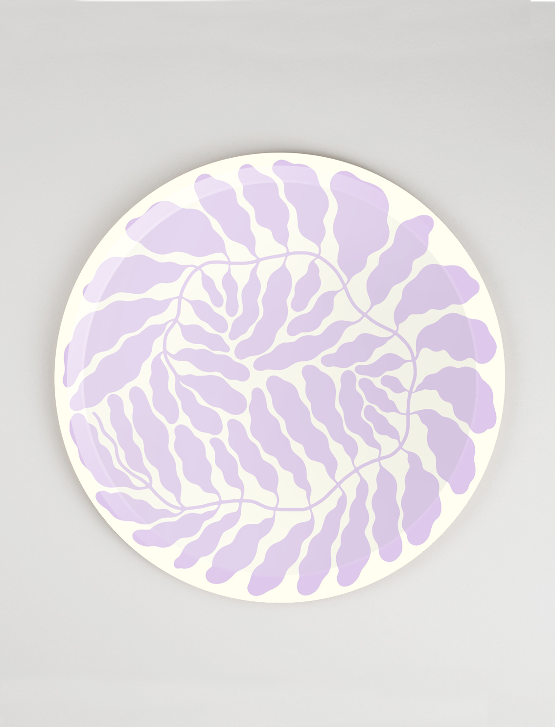 מגש עגול Leaves Lilac