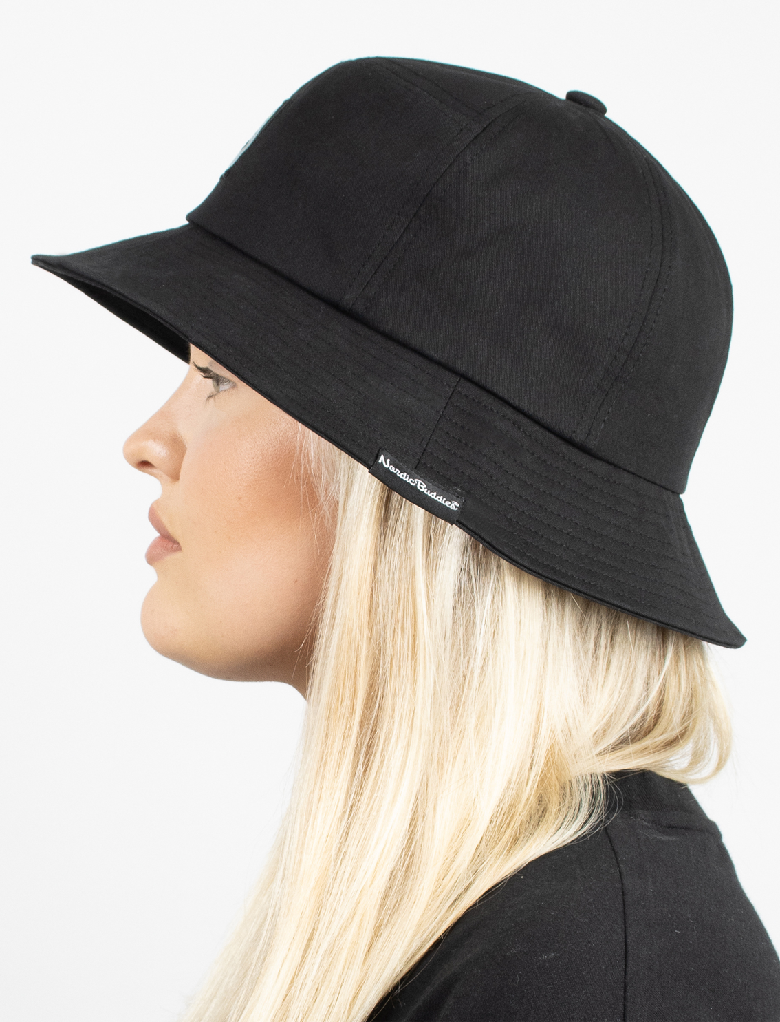 Cotton Bucket Hat Black Moominpappa Side