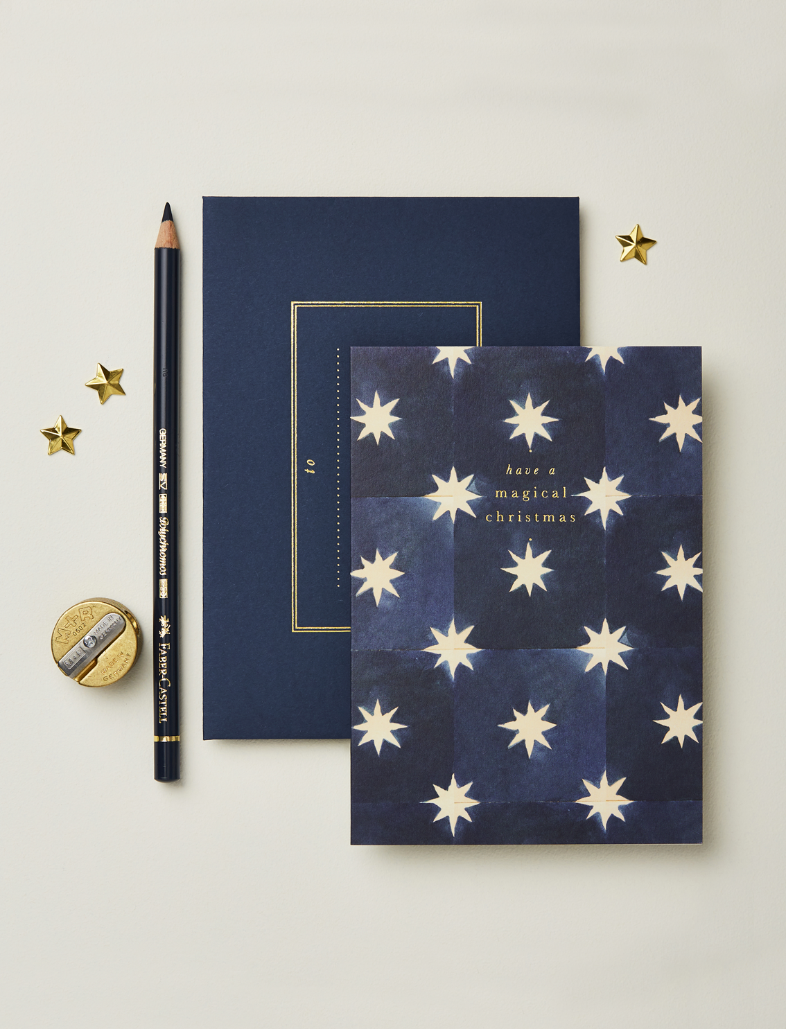 כרטיס ברכה Navy Stars Magical Christmas
