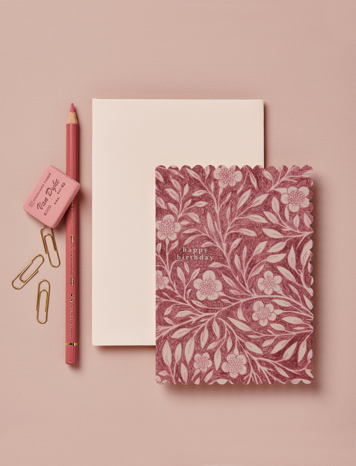 כרטיס ברכה Pink Flora Happy Birthday