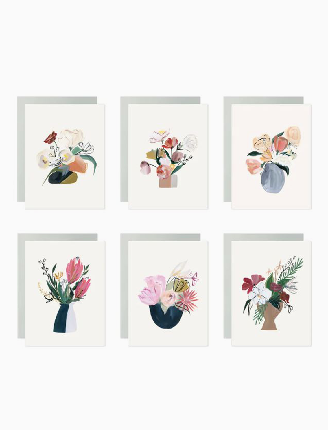 סט 5 גלויות ומעטפות ASSORTED BOUQUETS