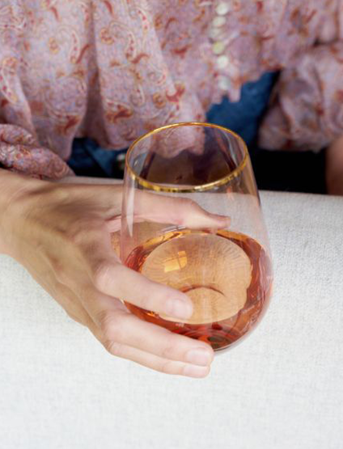 סט כוסות יין ללא רגל מקריסטל ROSE