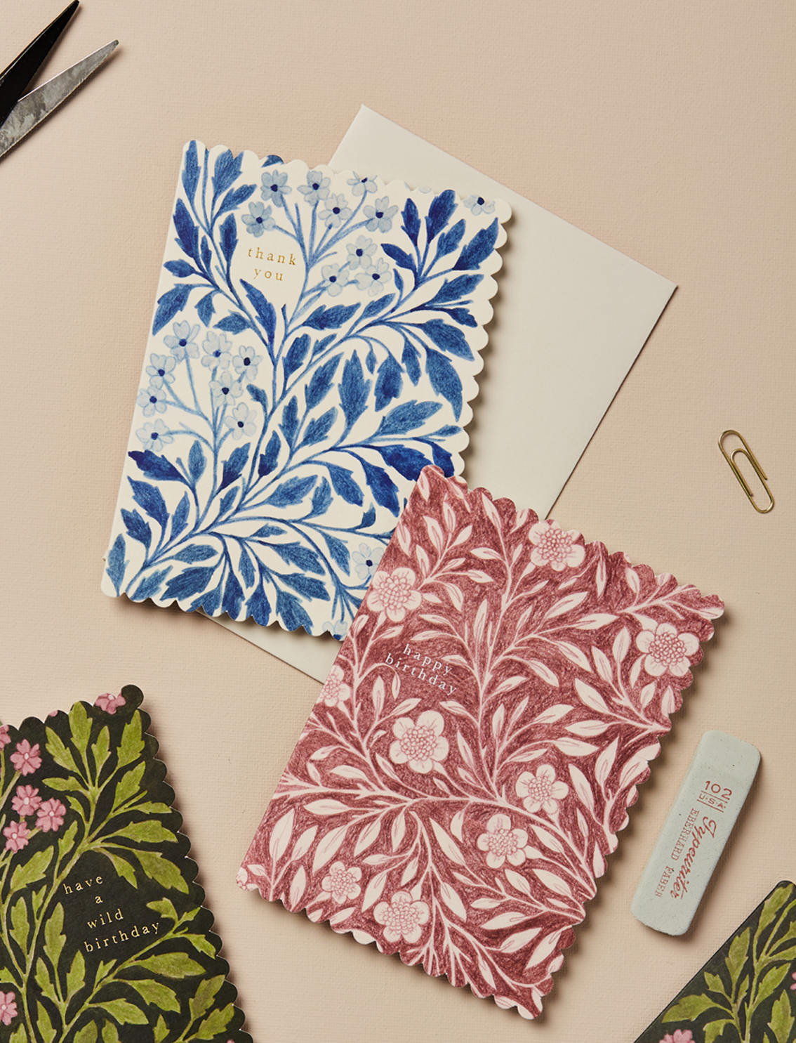 כרטיס ברכה Blue Flora Thank You