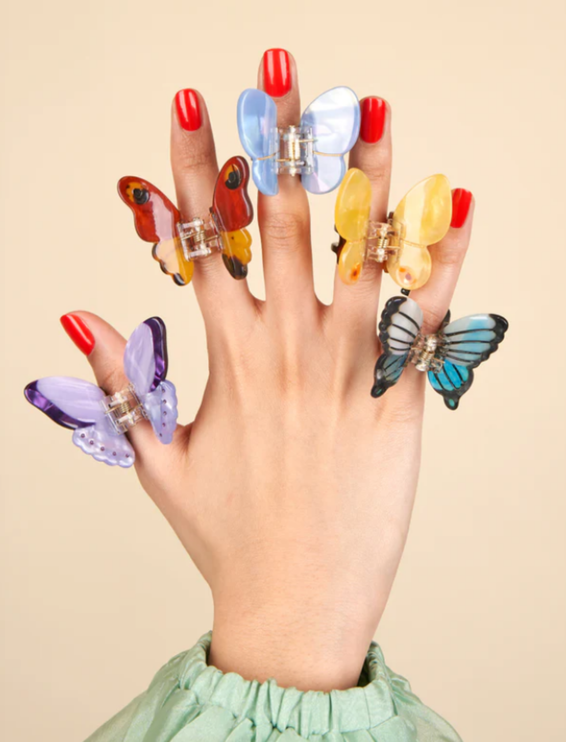 מיני קליפס לשיער Lavender Butterfly