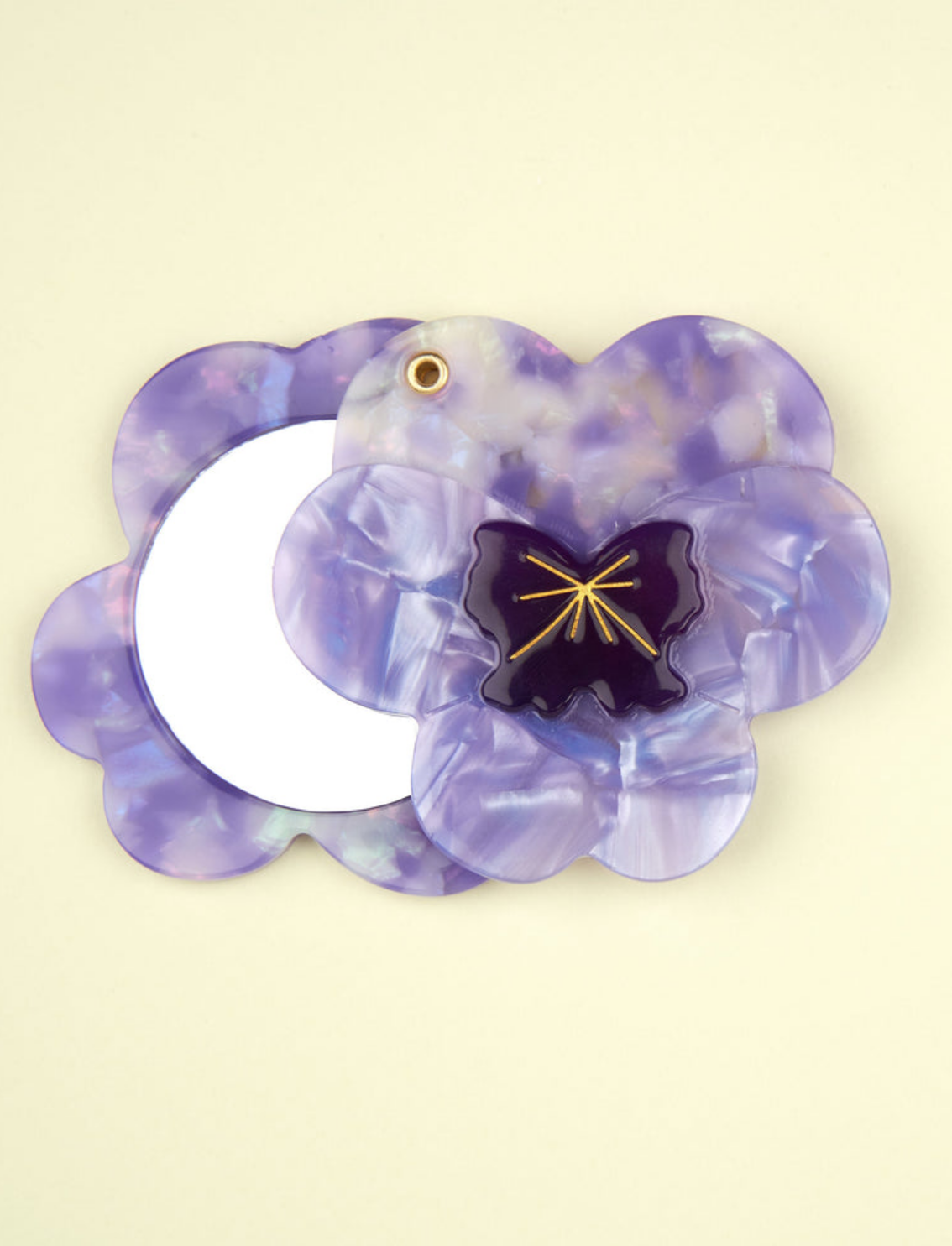 מראת כיס Purple Pansy