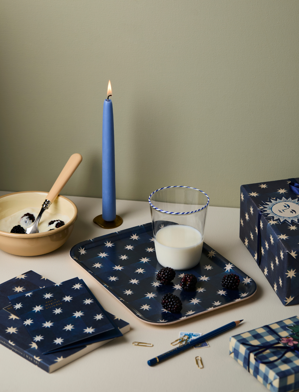 מגש עץ מלבני Navy Stars