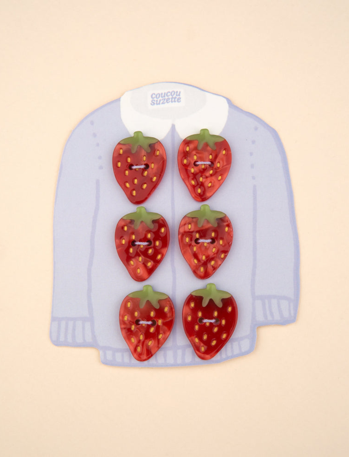 סט 6 כפתורים Strawberry