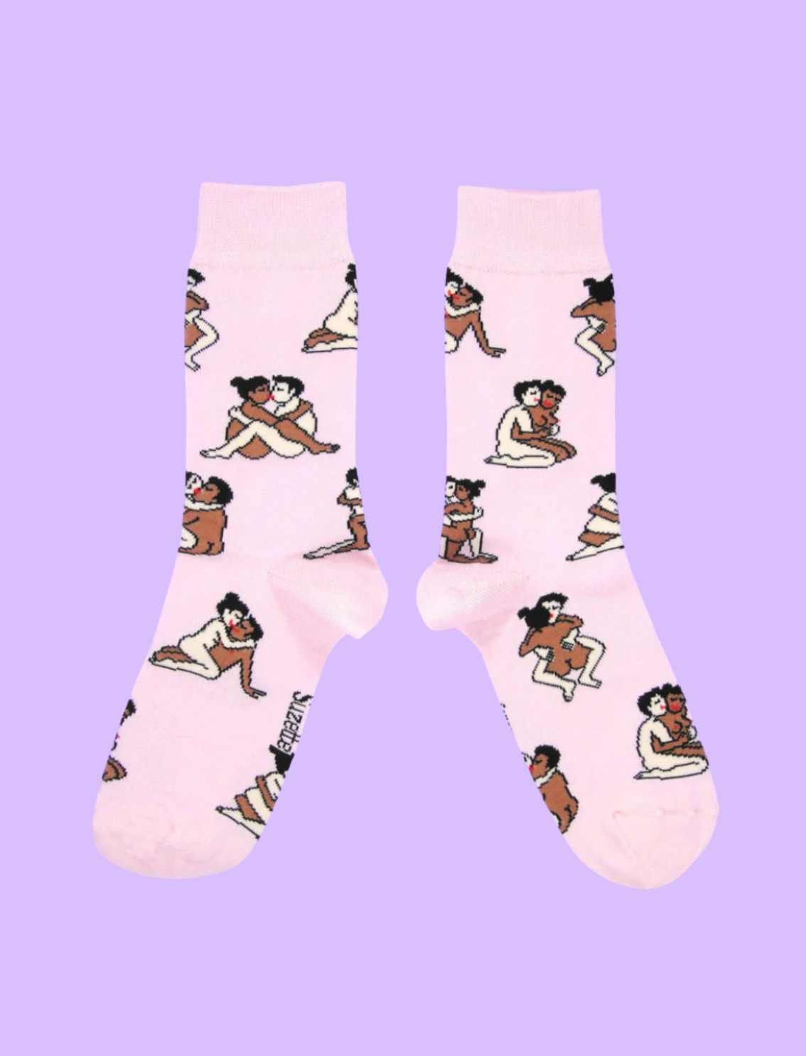 גרבי כותנה Straight Couples Pink