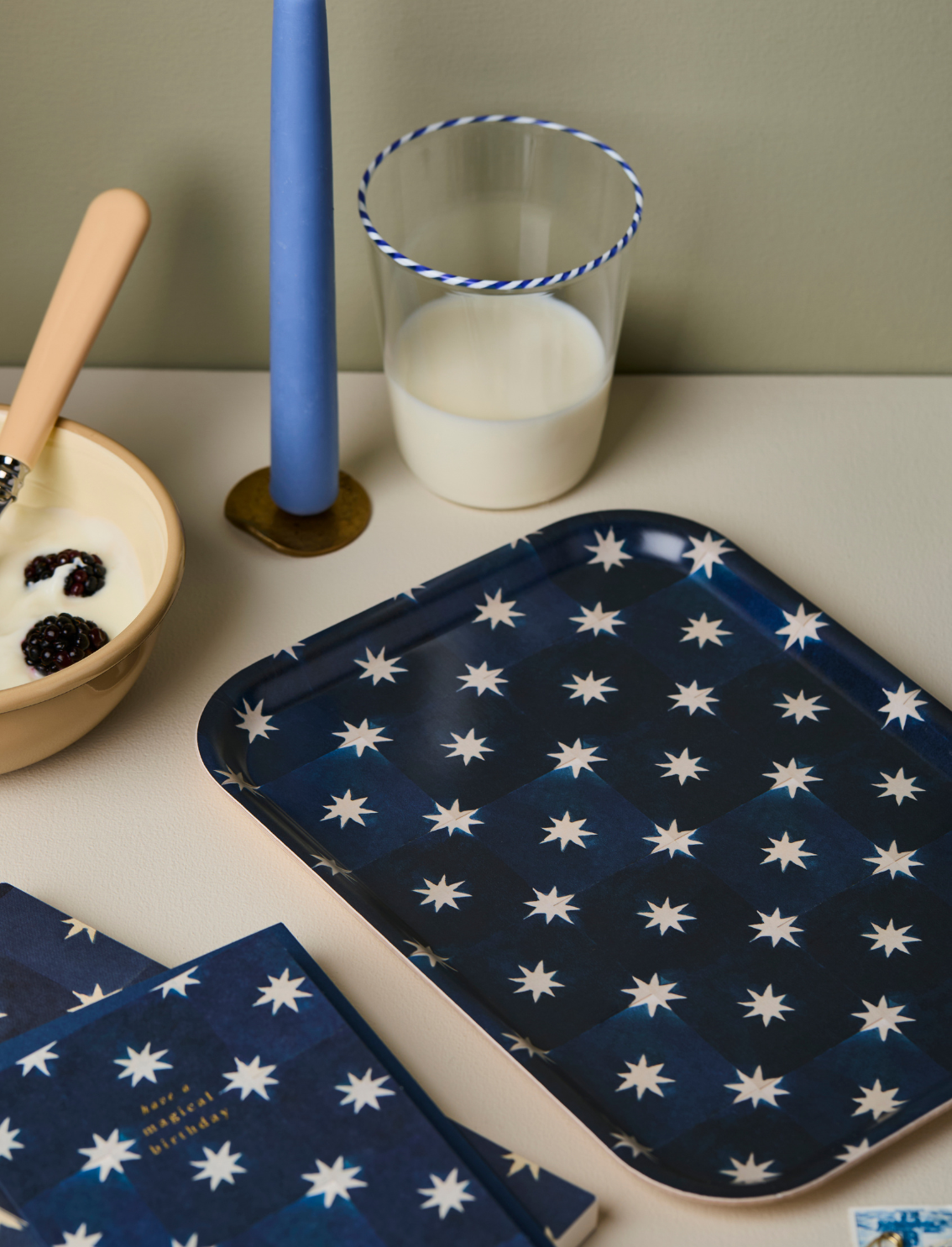 מגש עץ מלבני Navy Stars