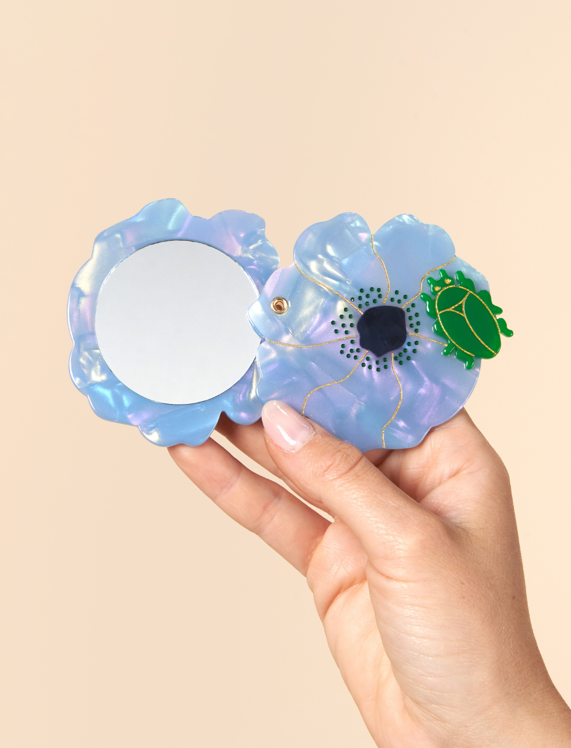 מראת כיס Flower & Beetle