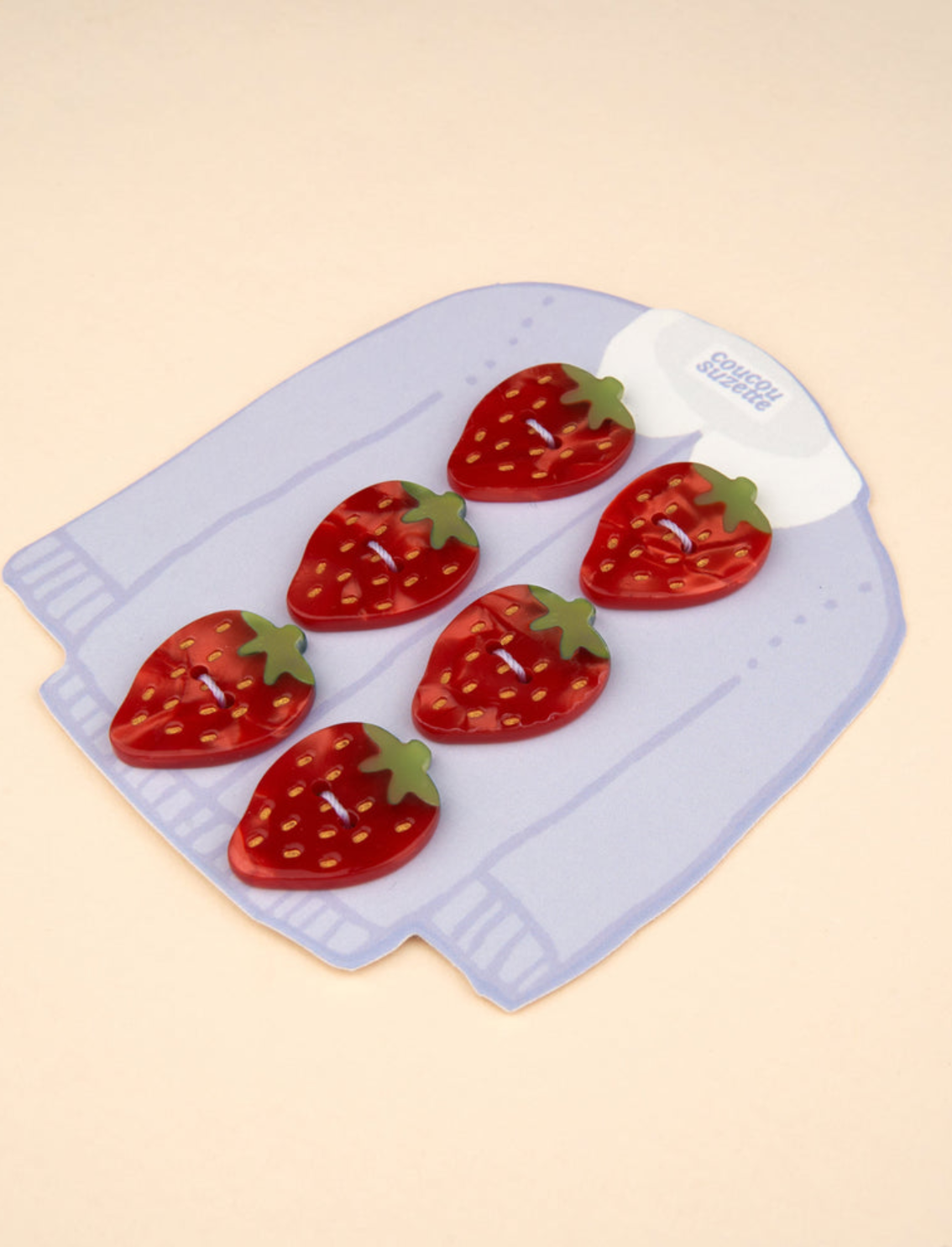 סט 6 כפתורים Strawberry