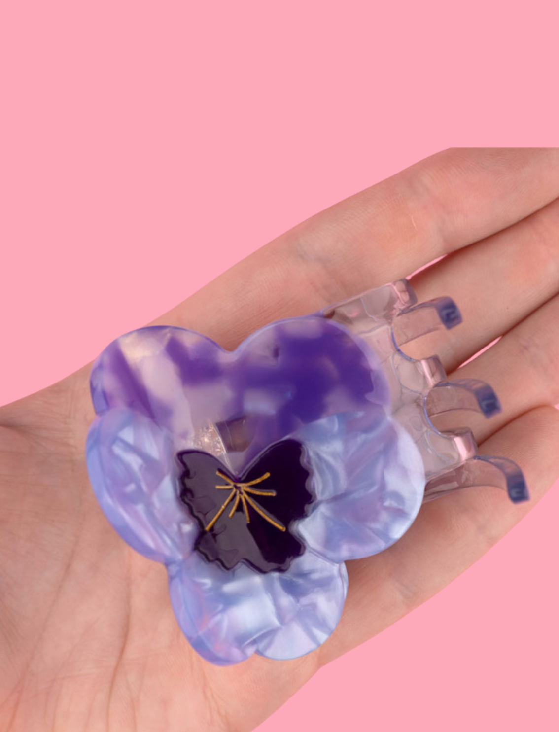 קליפס לשיער Purple Pansy