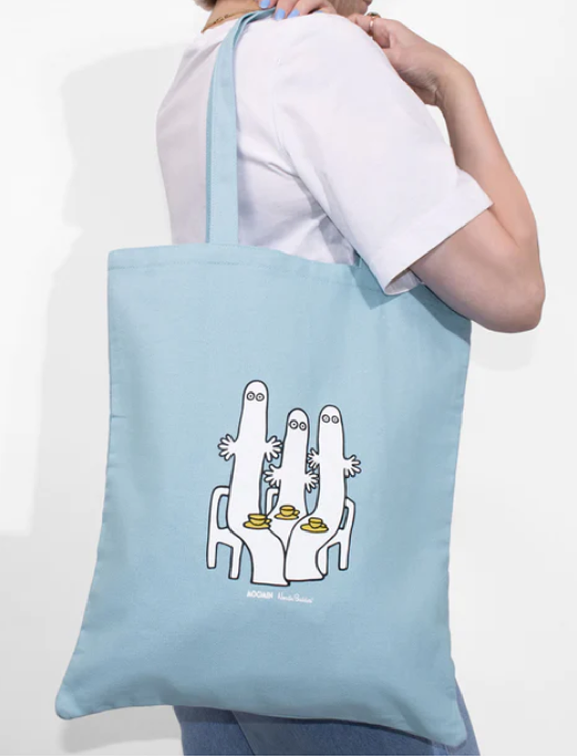 Moomin Light Blue Cotton Tote Bag Hattifatteners