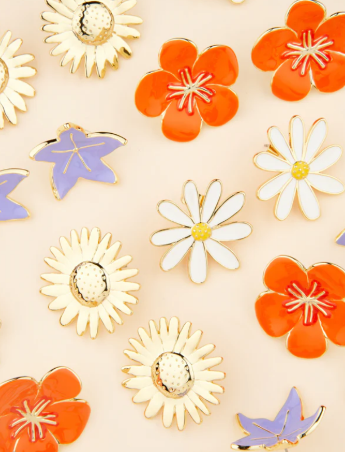 זוג עגילים צמודים Sunflowers