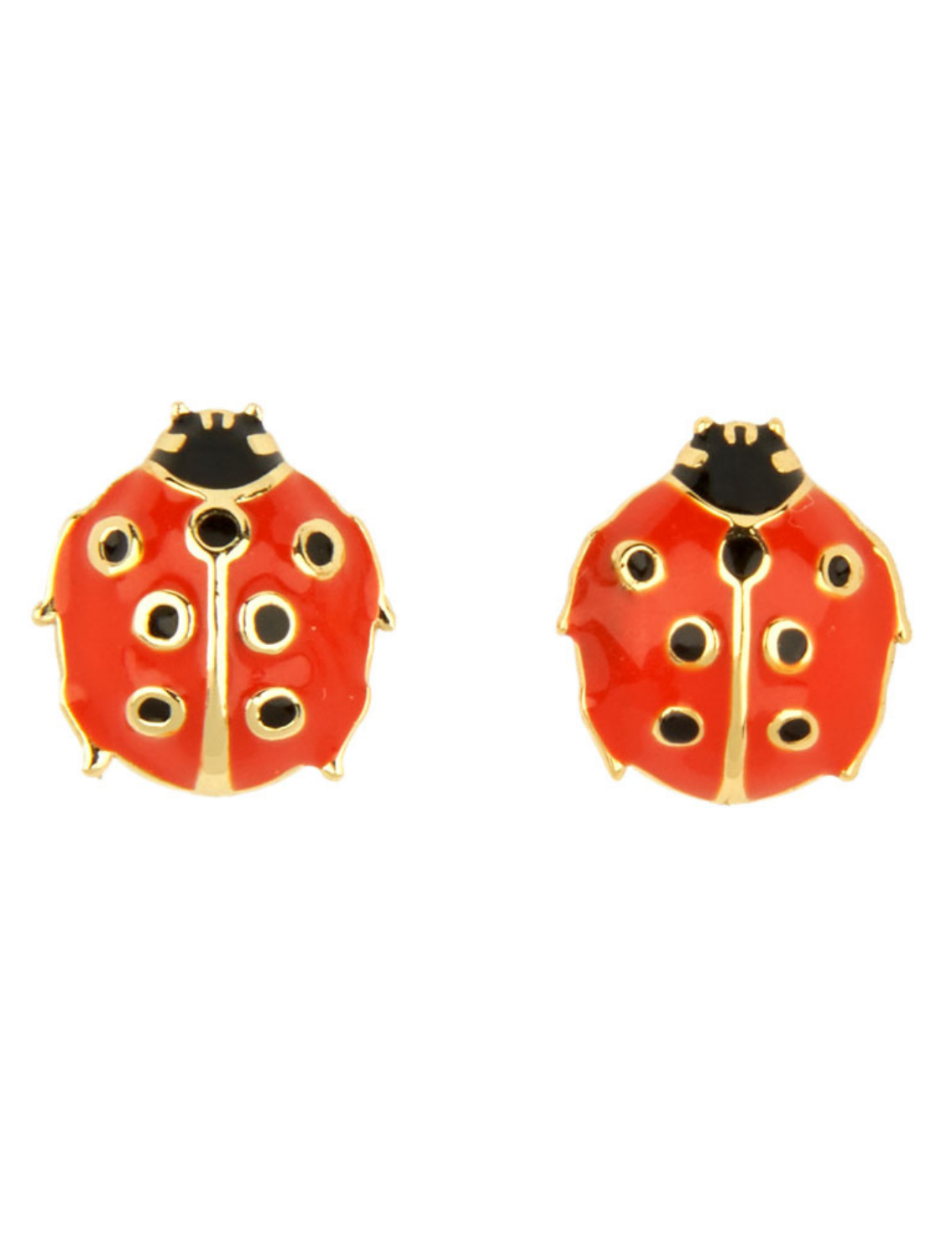 זוג עגילים צמודים Ladybug