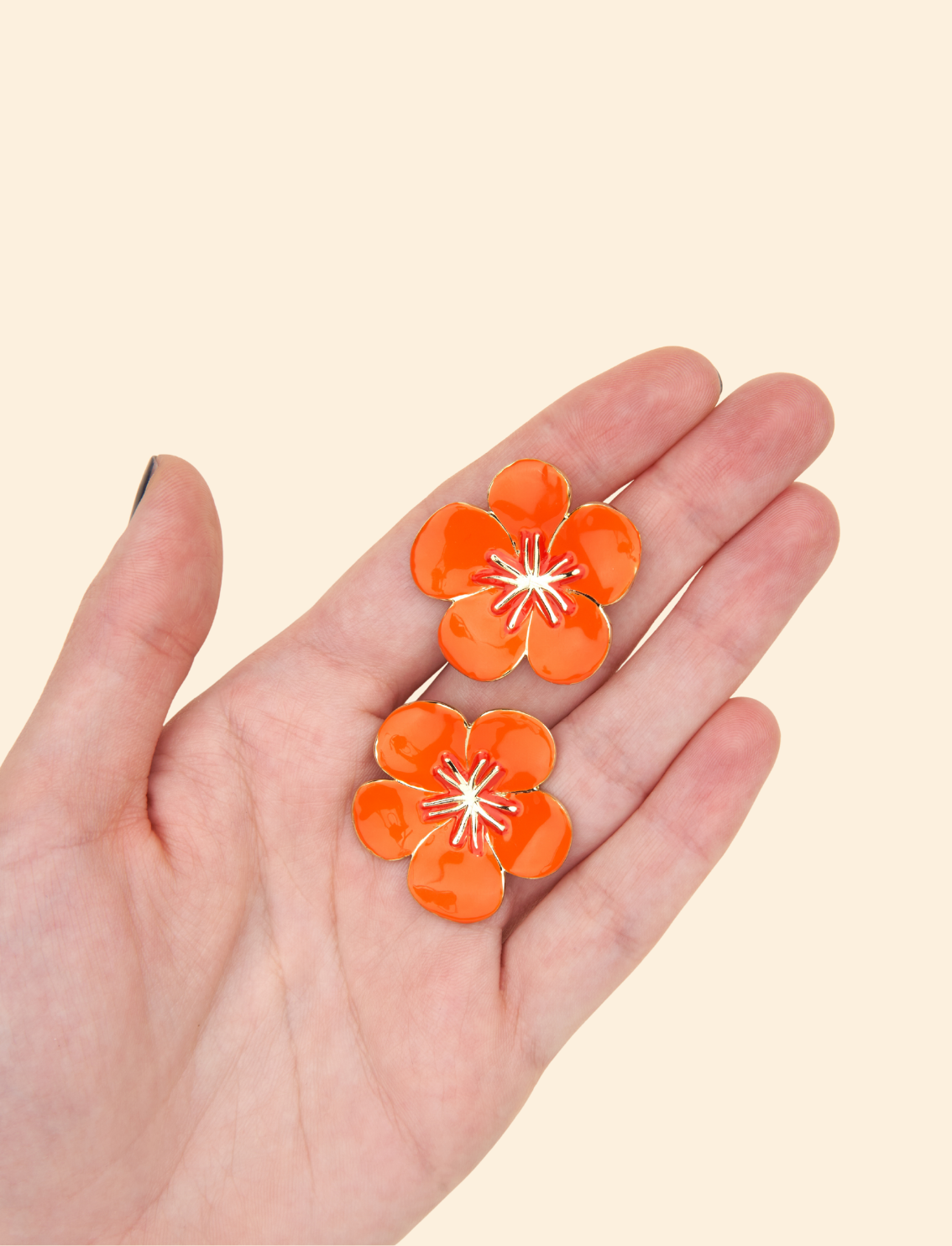 זוג עגילים צמודים Nasturtium