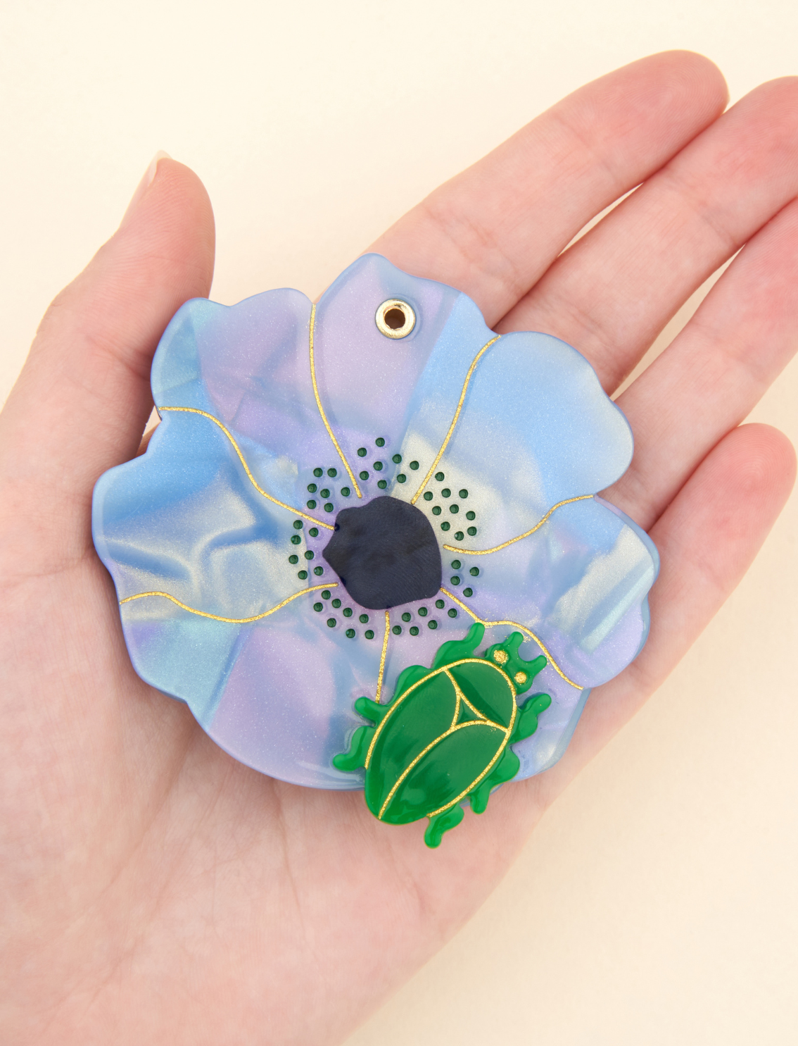מראת כיס Flower & Beetle