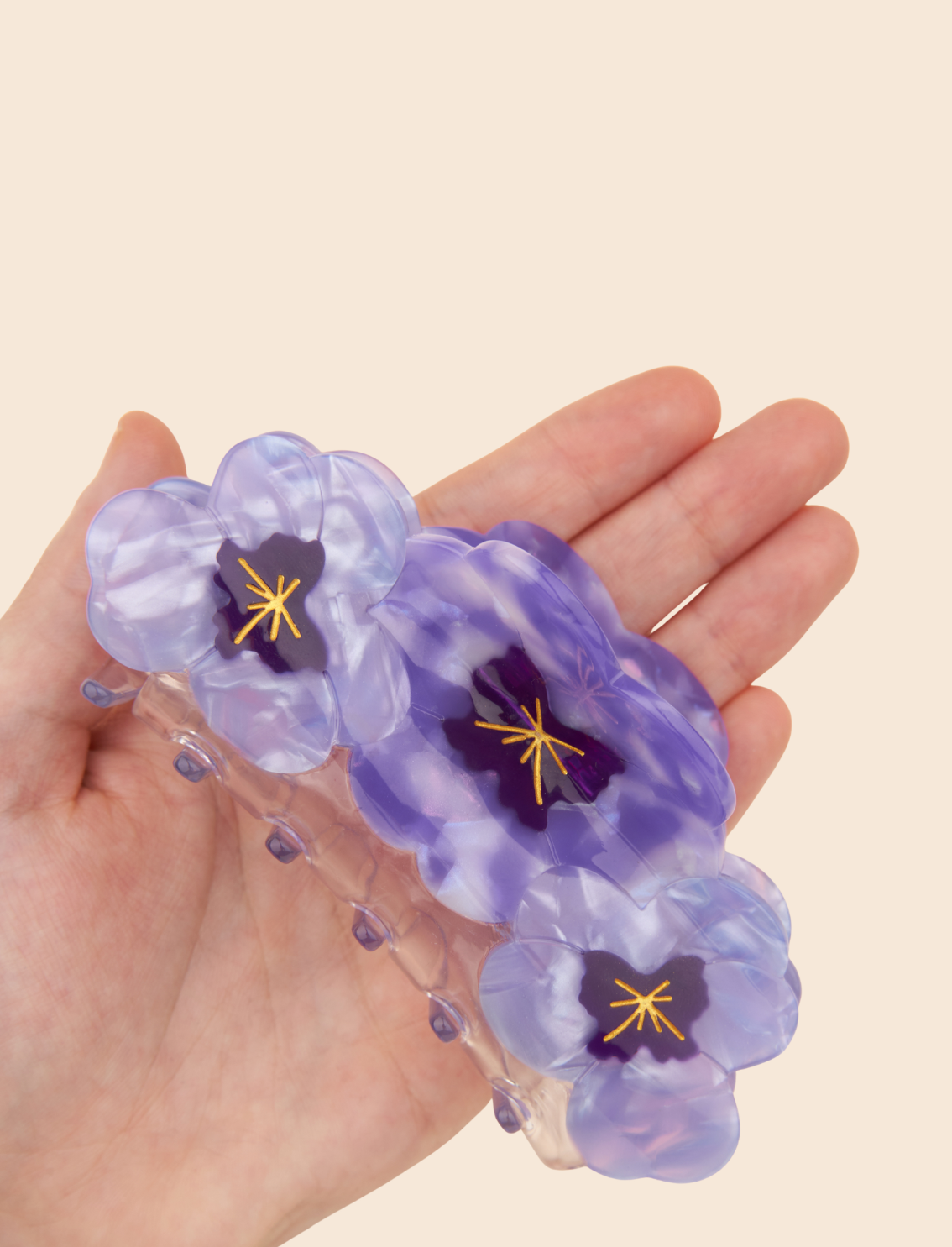 קליפס לשיער Trio Purple Pansy
