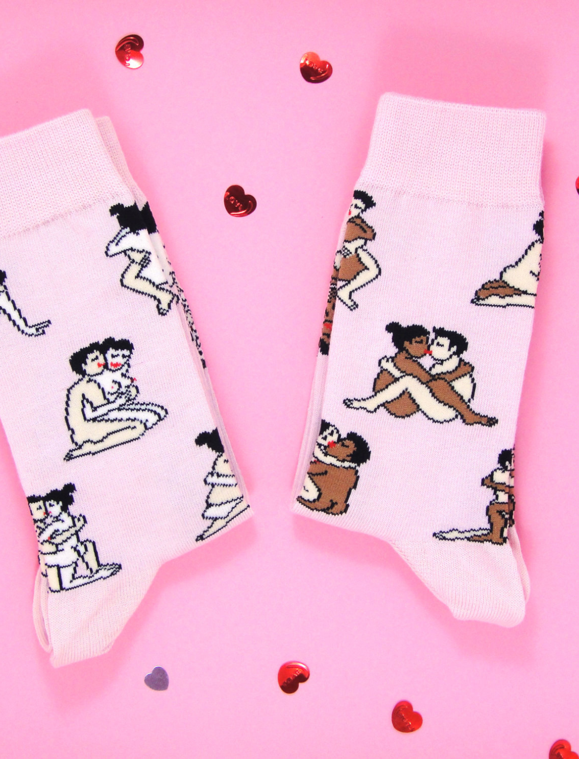 גרבי כותנה Straight Couples Pink