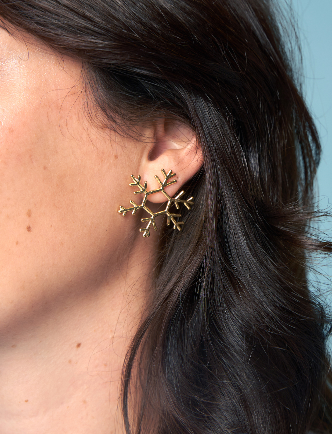 זוג עגילים צמודים Snow Flake