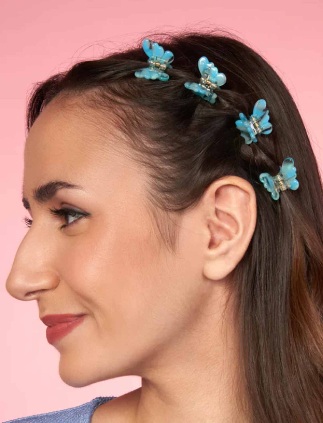 סט 4 מיני קליפסים לשיער Butterflies