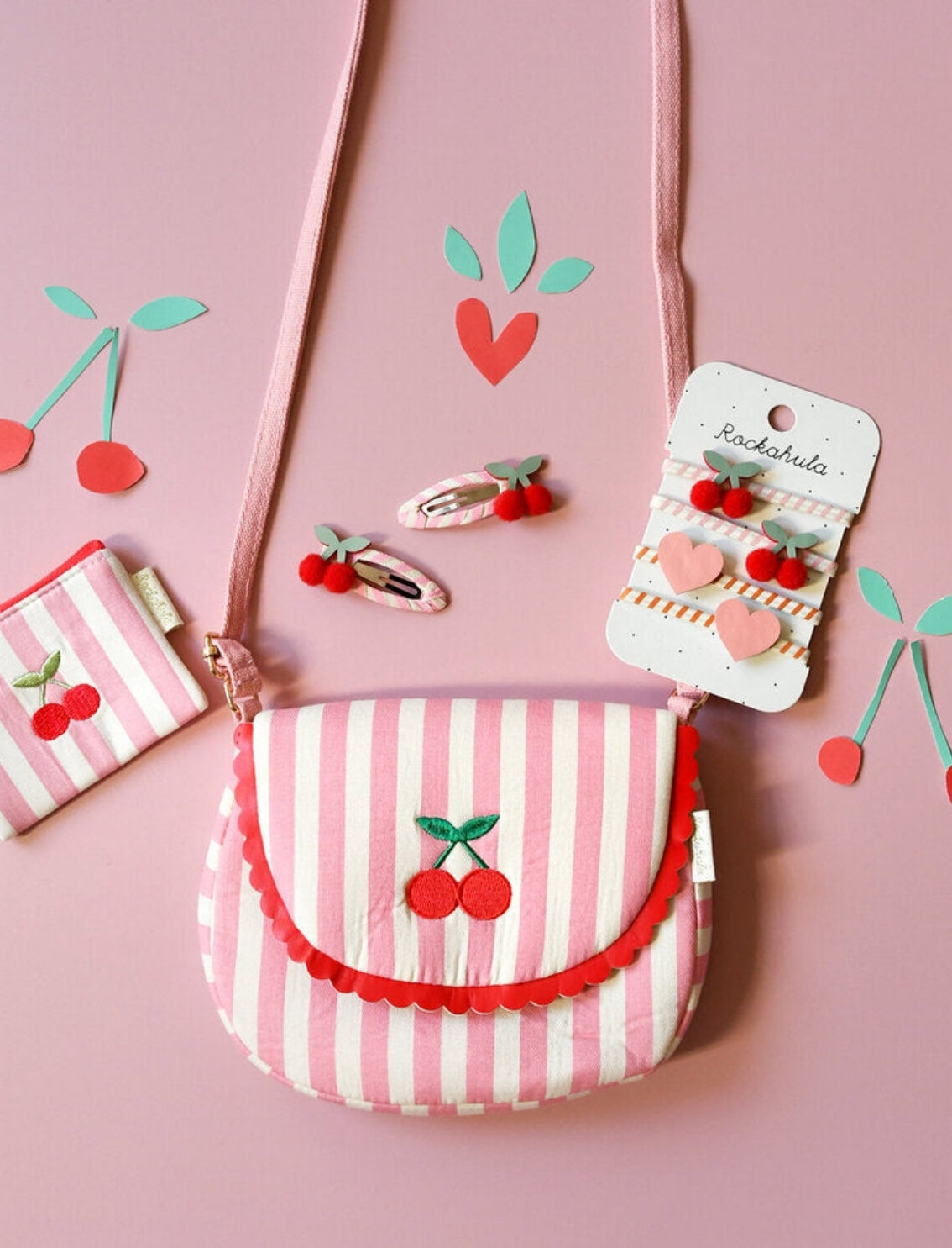 תיק צד לילדות Cherry Stripes