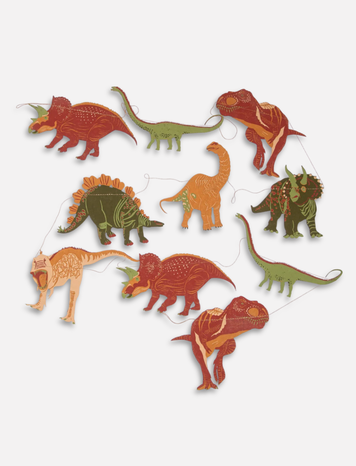 גרילנדת נייר תפורה Dinosaurs