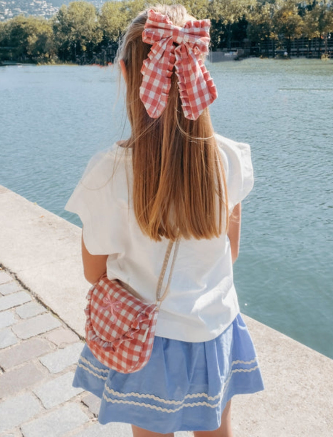 קליפס ברט Gingham Ruffle Bow