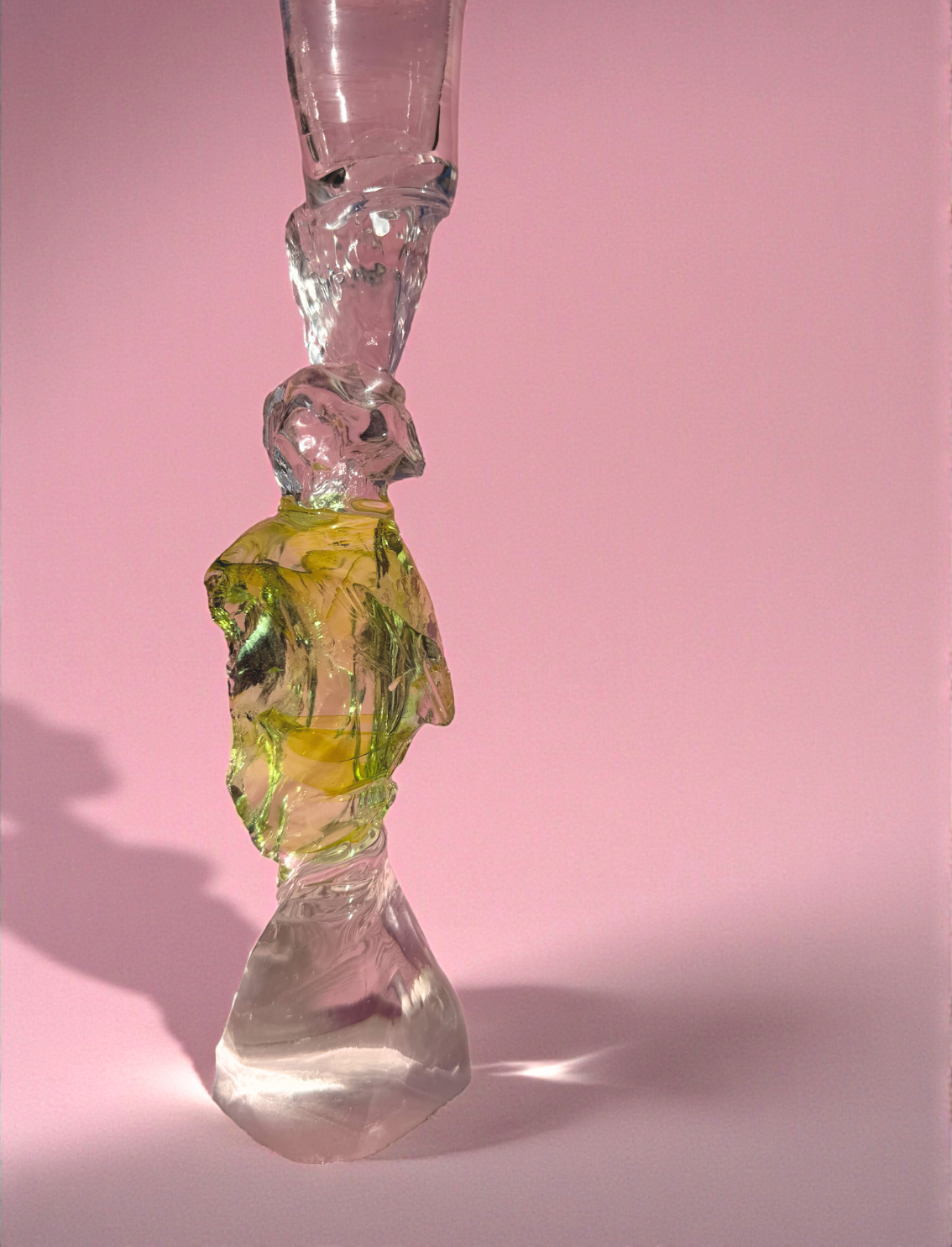 פמוט זכוכית גדול Lime Rock