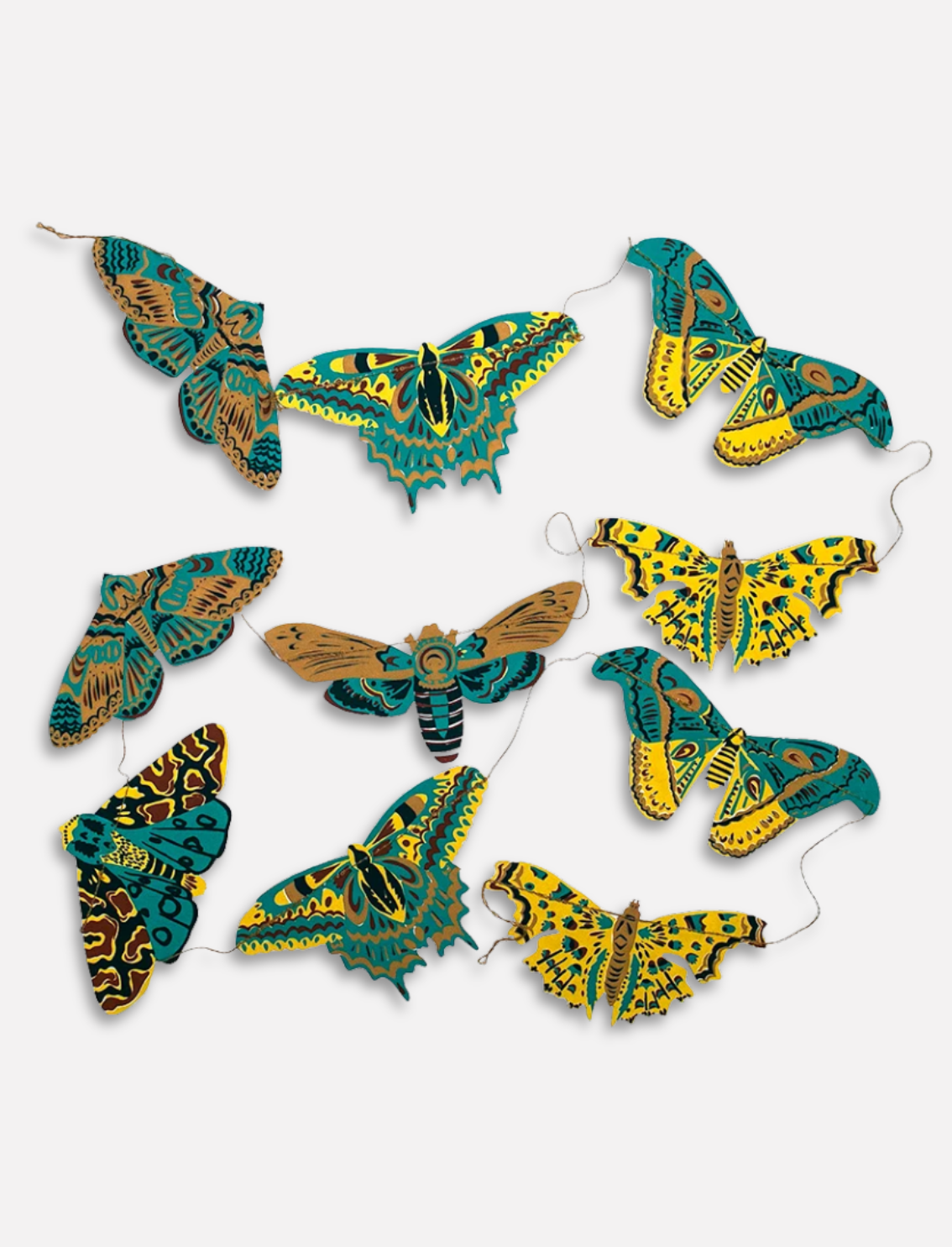 גרילנדת נייר תפורה Moths