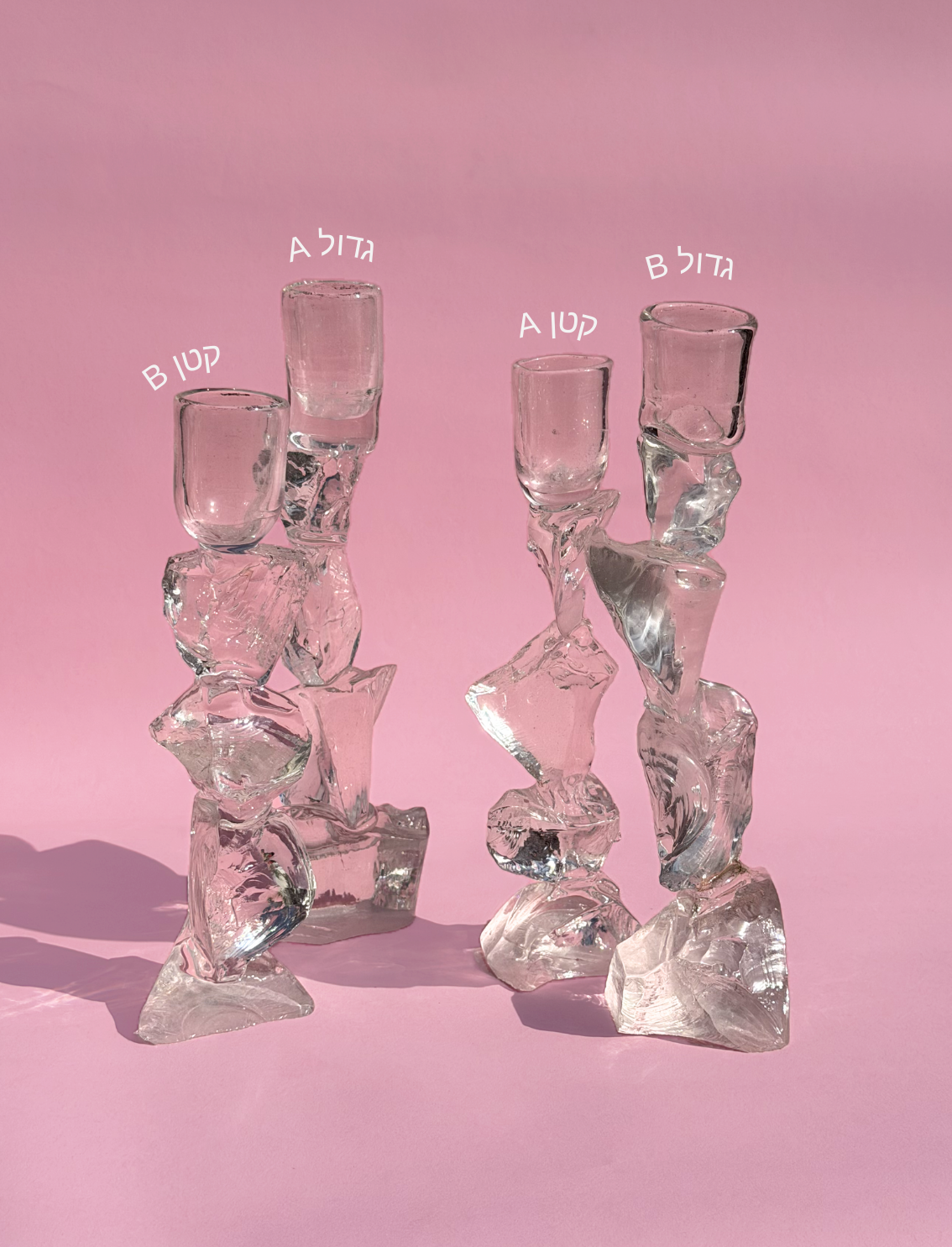 פמוט זכוכית גדול Rock B