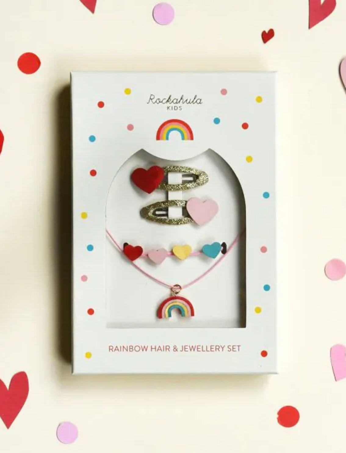 סט תכשיטים וסיכות לשיער Hearts