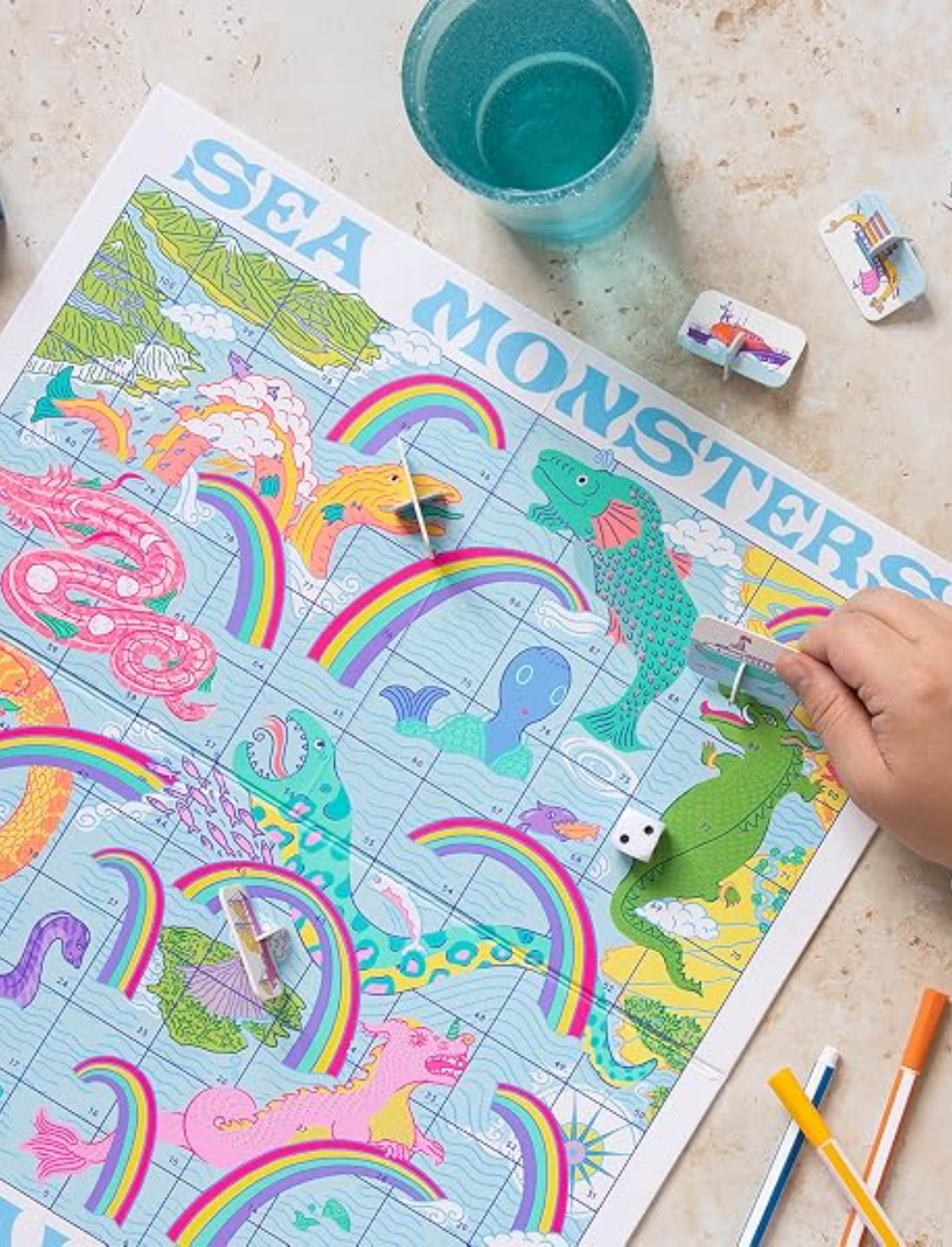 משחק סולמות ונחשים Sea Monsters & Rainbows