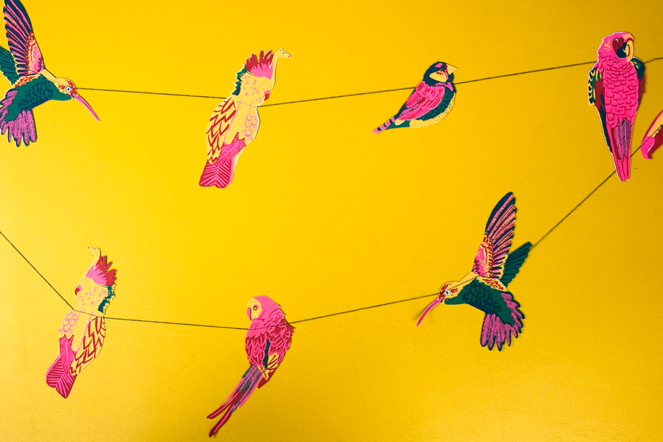 גרילנדת נייר תפורה Tropical Birds