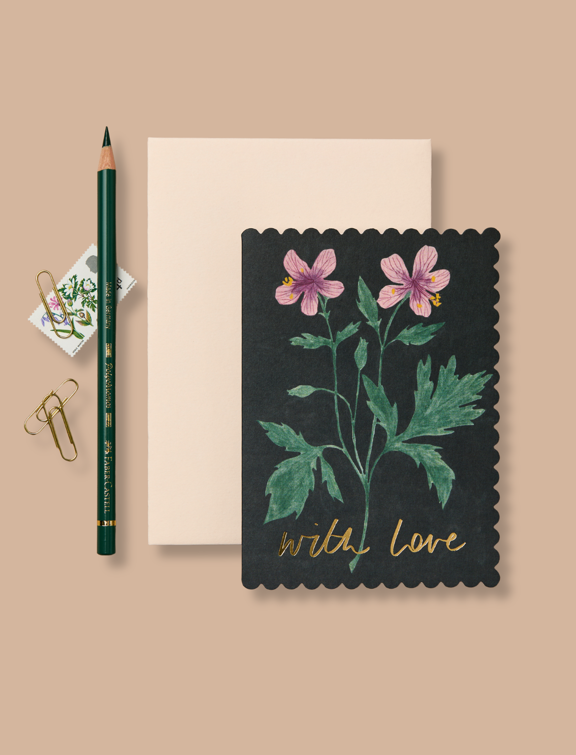 כרטיס ברכה Geranium 'With Love'