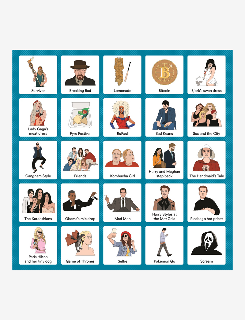 Pop Colture Bingo: Icons, Memes and Moments