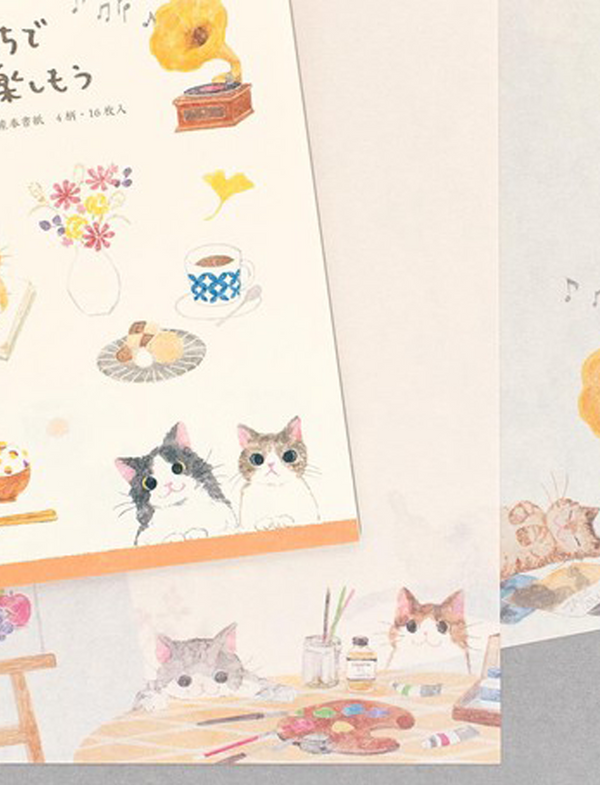 חוברת נייר מכתבים Fall Cats