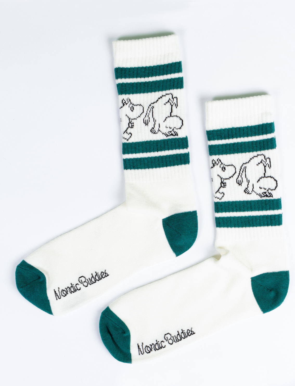 Moomin Man Cotton Socks Green&White