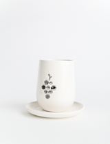 Ceramic white and Silver Kidush Cup